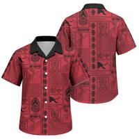 Papua New Guinea Heritage Motif Family Matching Summer Maxi Dress and Hawaiian Shirt Red Version LT05 Son's Shirt Red - Polynesian Pride