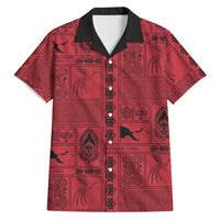 Papua New Guinea Heritage Motif Hawaiian Shirt Red Version LT05 Red - Polynesian Pride