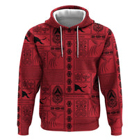 Papua New Guinea Heritage Motif Hoodie Red Version LT05 Pullover Hoodie Red - Polynesian Pride