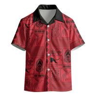 Papua New Guinea Heritage Motif Kid Hawaiian Shirt Red Version LT05 - Polynesian Pride
