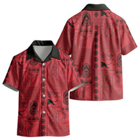 Papua New Guinea Heritage Motif Kid Hawaiian Shirt Red Version LT05 - Polynesian Pride