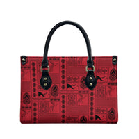Papua New Guinea Heritage Motif Leather Bag Red Version LT05 - Polynesian Pride