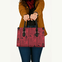 Papua New Guinea Heritage Motif Leather Bag Red Version LT05 - Polynesian Pride