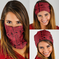 Papua New Guinea Heritage Motif Neck Gaiter Red Version LT05 - Polynesian Pride