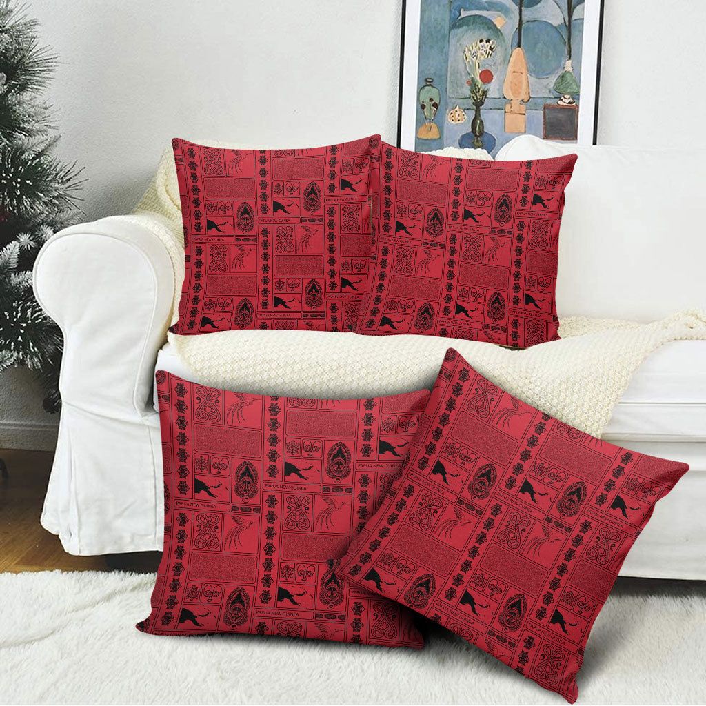 Papua New Guinea Heritage Motif Pillow Cover Red Version LT05 - Polynesian Pride