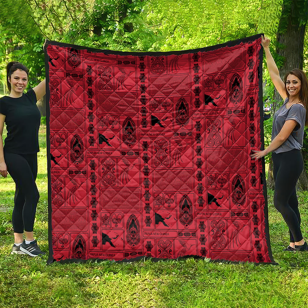 Papua New Guinea Heritage Motif Quilt Red Version LT05 - Polynesian Pride