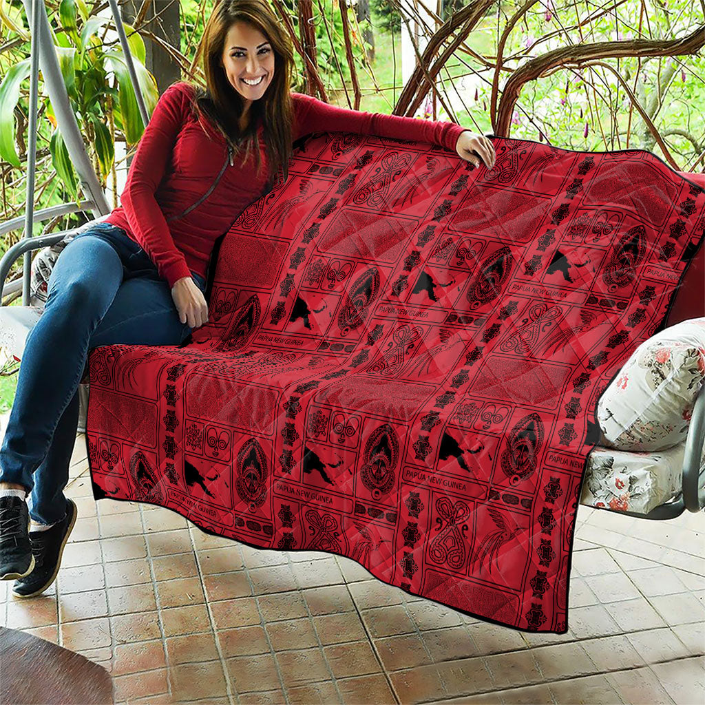 Papua New Guinea Heritage Motif Quilt Red Version LT05 - Polynesian Pride