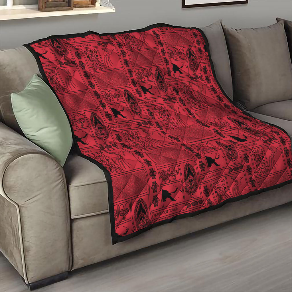 Papua New Guinea Heritage Motif Quilt Red Version LT05 - Polynesian Pride