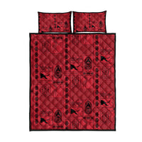 Papua New Guinea Heritage Motif Quilt Bed Set Red Version LT05 - Polynesian Pride