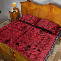 Papua New Guinea Heritage Motif Quilt Bed Set Red Version LT05 - Polynesian Pride
