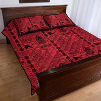 Papua New Guinea Heritage Motif Quilt Bed Set Red Version LT05 - Polynesian Pride