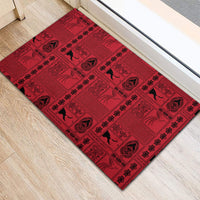 Papua New Guinea Heritage Motif Rubber Doormat Red Version LT05 - Polynesian Pride