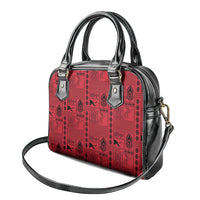 Papua New Guinea Heritage Motif Shoulder Handbag Red Version LT05 - Polynesian Pride