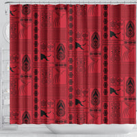 Papua New Guinea Heritage Motif Shower Curtain Red Version LT05 - Polynesian Pride