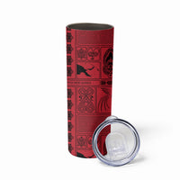 Papua New Guinea Heritage Motif Skinny Tumbler Red Version LT05 - Polynesian Pride