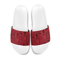 Papua New Guinea Heritage Motif Slide Sandals Red Version LT05 Red - Polynesian Pride
