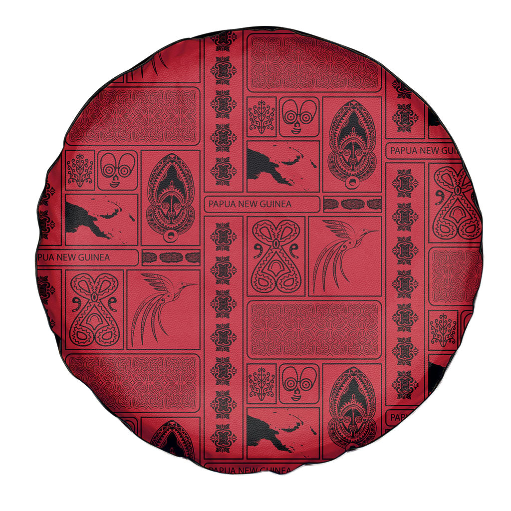Papua New Guinea Heritage Motif Spare Tire Cover Red Version LT05 - Polynesian Pride