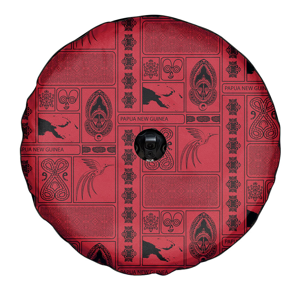 Papua New Guinea Heritage Motif Spare Tire Cover Red Version LT05 - Polynesian Pride