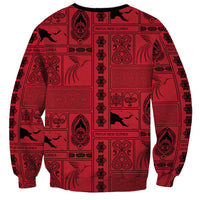 Papua New Guinea Heritage Motif Sweatshirt Red Version LT05 - Polynesian Pride