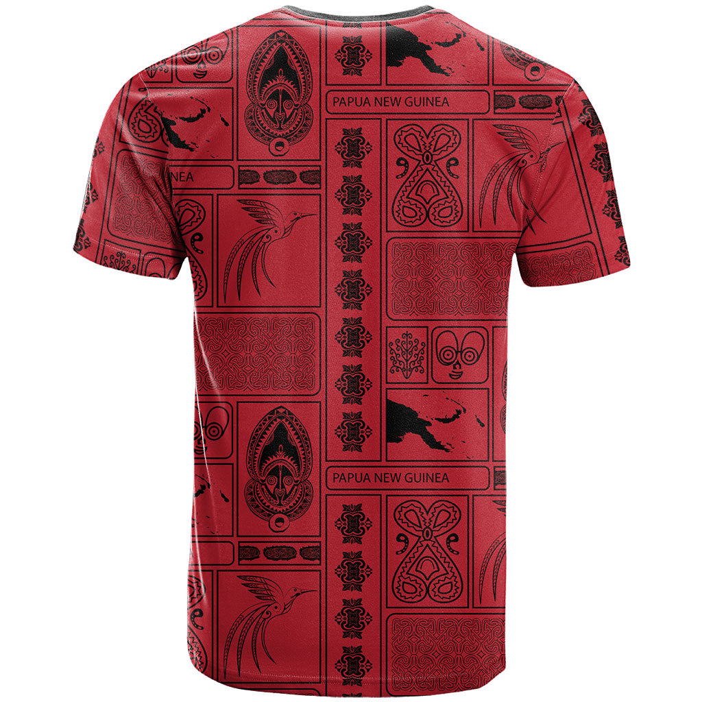 Papua New Guinea Heritage Motif T Shirt Red Version LT05 - Polynesian Pride