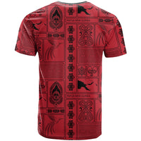 Papua New Guinea Heritage Motif T Shirt Red Version LT05 - Polynesian Pride