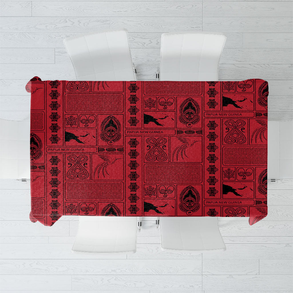 Papua New Guinea Heritage Motif Tablecloth Red Version LT05 Red - Polynesian Pride