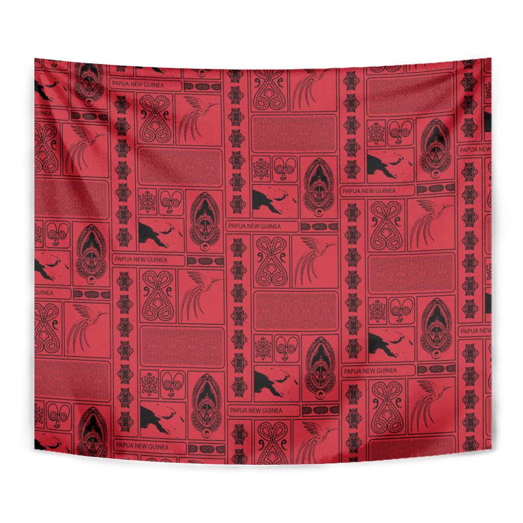 Papua New Guinea Heritage Motif Tapestry Red Version LT05 - Polynesian Pride