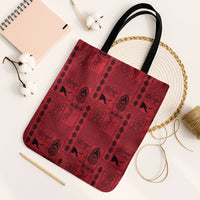 Papua New Guinea Heritage Motif Tote Bag Red Version LT05 Black Strap One Size Red - Polynesian Pride