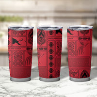 Papua New Guinea Heritage Motif Tumbler Cup Red Version LT05 - Polynesian Pride