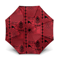 Papua New Guinea Heritage Motif Umbrella Red Version LT05 One Size Folded 11.42 inch Opened Diameter 37.4 inch Red - Polynesian Pride