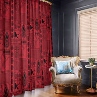 Papua New Guinea Heritage Motif Window Curtain Red Version LT05 - Polynesian Pride