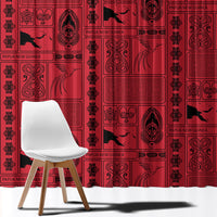 Papua New Guinea Heritage Motif Window Curtain Red Version LT05 - Polynesian Pride