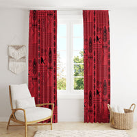 Papua New Guinea Heritage Motif Window Curtain Red Version LT05 - Polynesian Pride