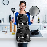 Papua New Guinea Heritage Motif Apron Black Version LT05 - Polynesian Pride