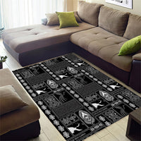 Papua New Guinea Heritage Motif Area Rug Black Version LT05 - Polynesian Pride