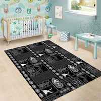 Papua New Guinea Heritage Motif Area Rug Black Version LT05 - Polynesian Pride