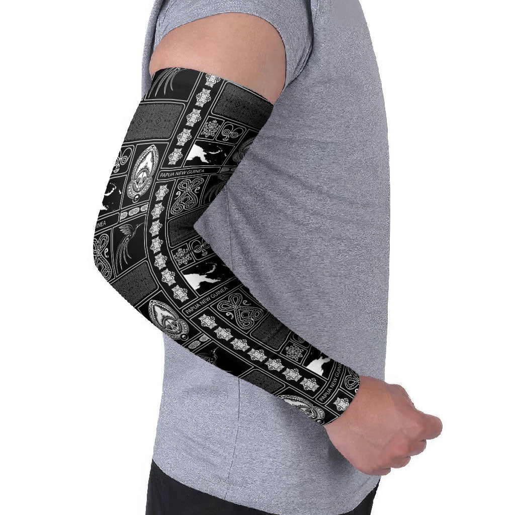 Papua New Guinea Heritage Motif Arm Sleeves Black Version LT05 - Polynesian Pride