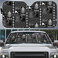 Papua New Guinea Heritage Motif Auto Sun Shade Black Version LT05 Black - Polynesian Pride