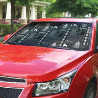 Papua New Guinea Heritage Motif Auto Sun Shade Black Version LT05 - Polynesian Pride