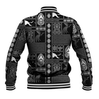 Papua New Guinea Heritage Motif Baseball Jacket Black Version LT05 - Polynesian Pride