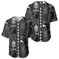 Papua New Guinea Heritage Motif Baseball Jersey Black Version LT05 - Polynesian Pride