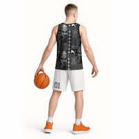 Papua New Guinea Heritage Motif Basketball Jersey Black Version LT05 - Polynesian Pride