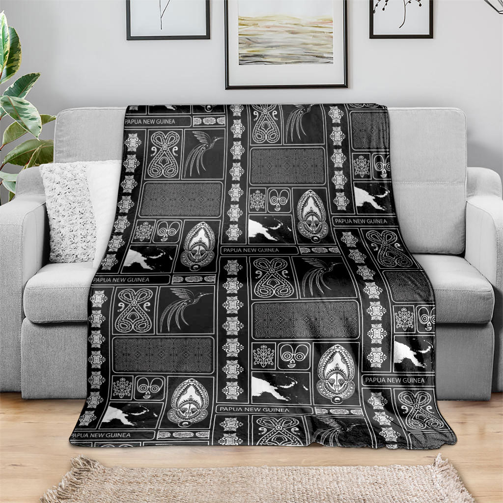 Papua New Guinea Heritage Motif Blanket Black Version LT05 - Polynesian Pride