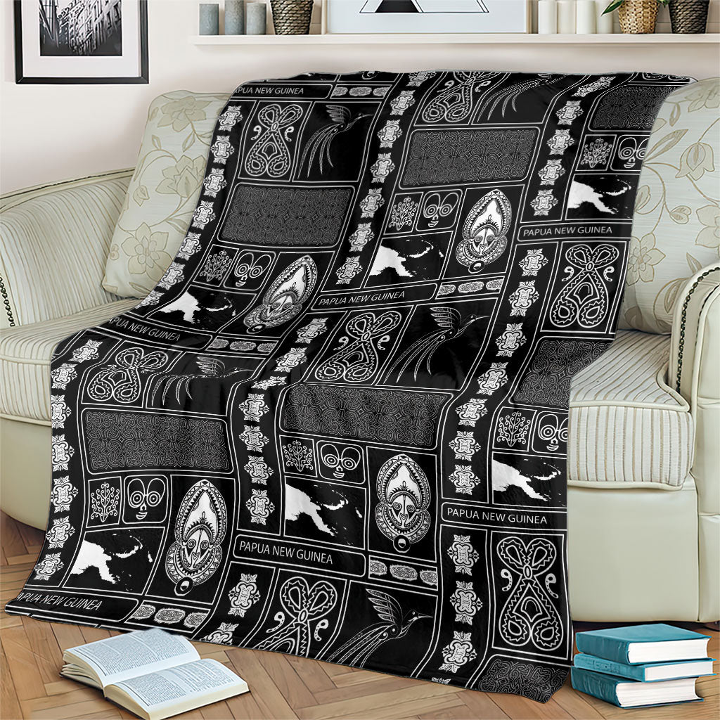 Papua New Guinea Heritage Motif Blanket Black Version LT05 - Polynesian Pride
