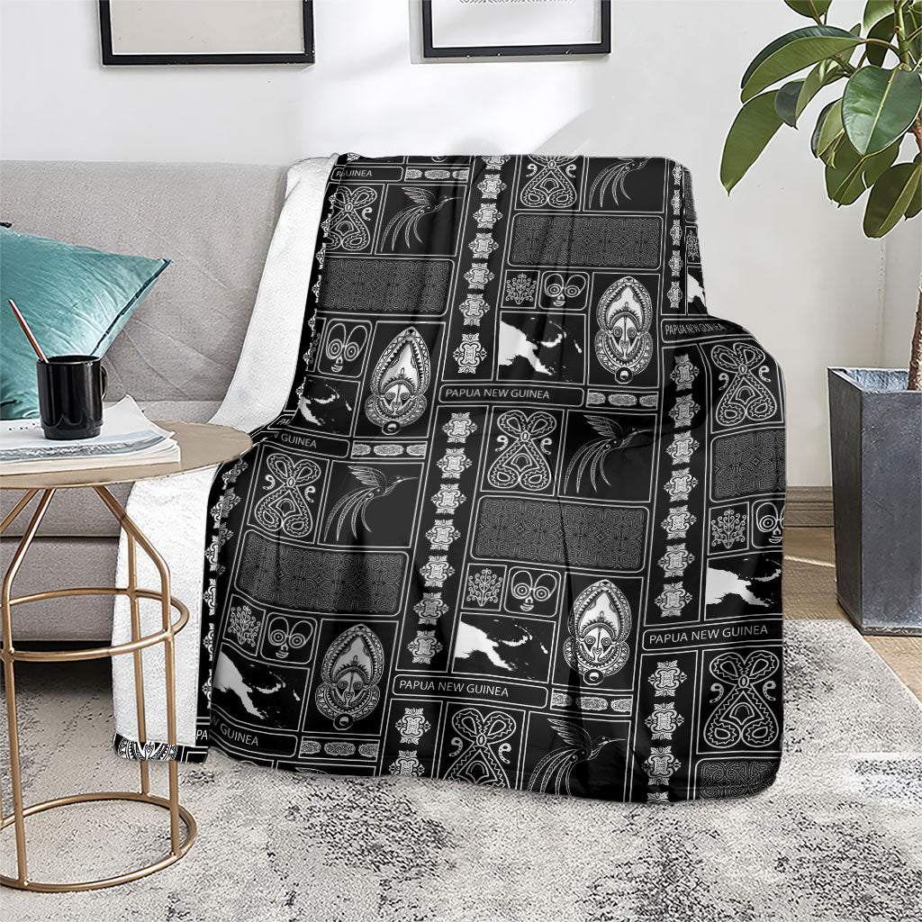 Papua New Guinea Heritage Motif Blanket Black Version LT05 - Polynesian Pride