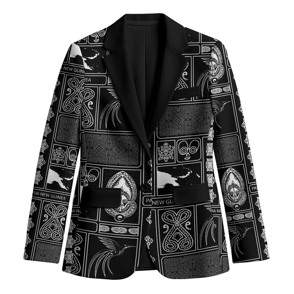 Papua New Guinea Heritage Motif Blazer Black Version LT05 Unisex Black - Polynesian Pride
