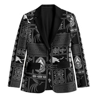 Papua New Guinea Heritage Motif Blazer Black Version LT05 Unisex Black - Polynesian Pride