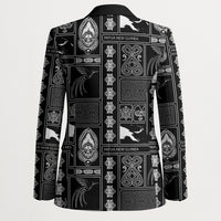 Papua New Guinea Heritage Motif Blazer Black Version LT05 - Polynesian Pride
