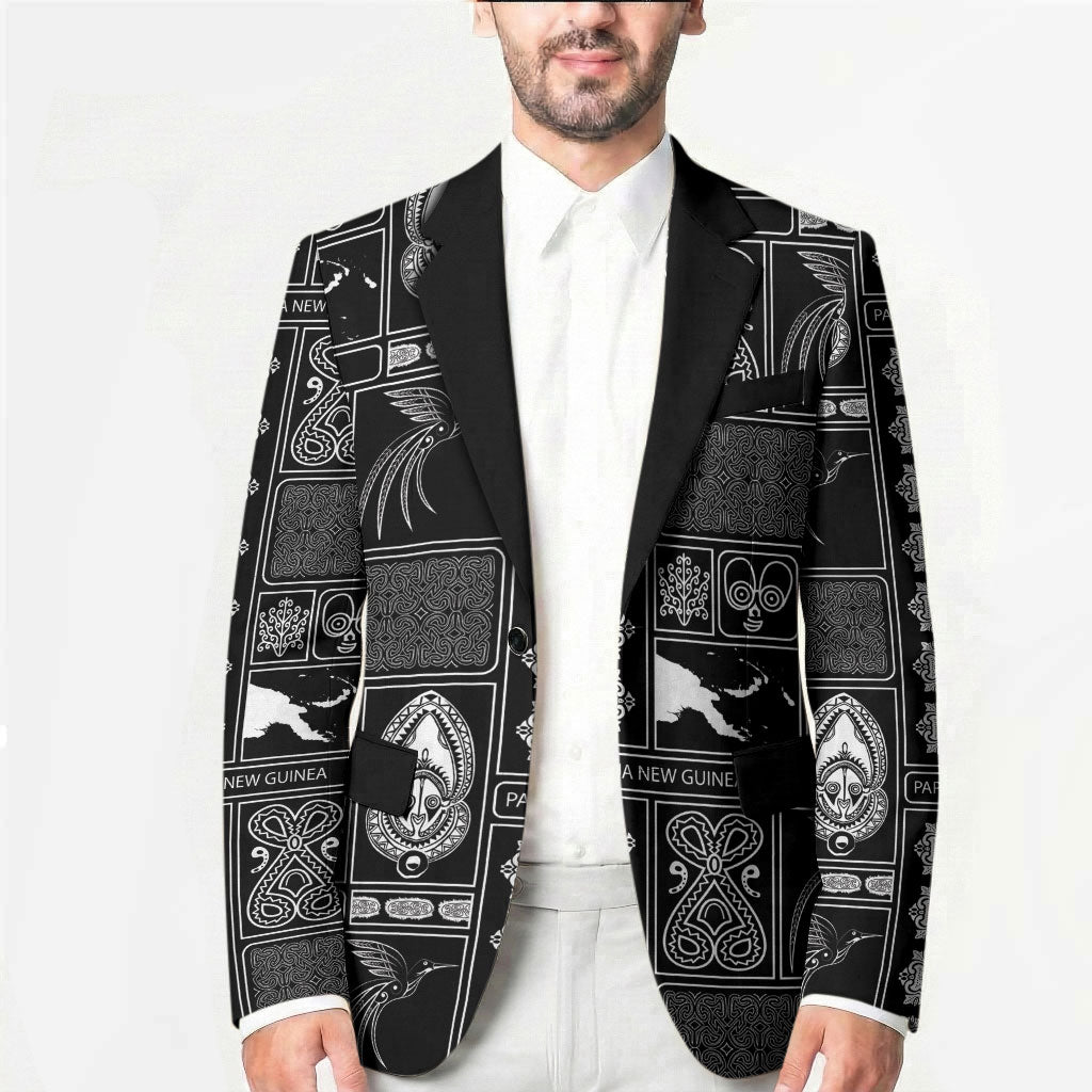 Papua New Guinea Heritage Motif Blazer Black Version LT05 - Polynesian Pride