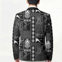 Papua New Guinea Heritage Motif Blazer Black Version LT05 - Polynesian Pride